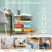 Load image into Gallery viewer, 4 Drawers Shelves Rolling Storage Cart Rack-Multicolor