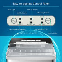 Load image into Gallery viewer, Stainless Steel 26 lbs/24 H Self-Clean Countertop Ice Maker Machine