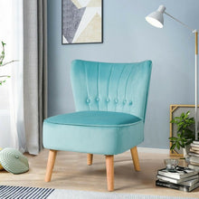 Load image into Gallery viewer, Armless Accent Chair Tufted Velvet Leisure Chair-Green