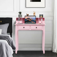 Load image into Gallery viewer, Removable Floating Organizer 2-Tier Mission Home Computer Vanity Desk-Pink