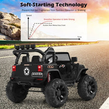 Load image into Gallery viewer, 12V Kids Ride On Truck RC Motorized Car with Spring Suspension and MP3 -Black