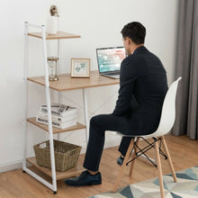 Load image into Gallery viewer, Computer Desk with Shelves Study Writing Desk Workstation Bookshelf-Natural