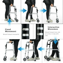 Load image into Gallery viewer, Folding Rehabilitation Auxiliary Standard Walker Aluminum Alloy with Support
