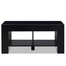 Load image into Gallery viewer, 2-tier Wood Coffee Table Sofa Side Table with Storage Shelf-Black