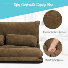 Load image into Gallery viewer, 6-Position Adjustable Sleeper Lounge Couch with 2 Pillows-Coffee