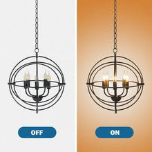 Load image into Gallery viewer, 20" 5 Lights Metal Chandelier with Pivoting Interlocking Rings