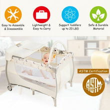 Load image into Gallery viewer, Foldable Baby Playard with Changing Station-Beige