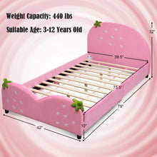 Load image into Gallery viewer, Kids Children Upholstered Berry Pattern Toddler Bed