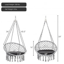 Load image into Gallery viewer, Macrame Cushioned Hanging Swing Hammock Chair-Gray