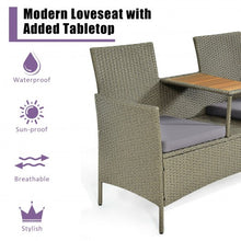 Load image into Gallery viewer, 2-Person Patio Rattan Conversation Furniture Set with Coffee Table