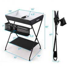 Load image into Gallery viewer, Portable Infant Changing Station Baby Diaper Table with Safety Belt-Black
