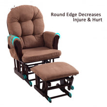 Load image into Gallery viewer, Adjustable Backrest Baby Nursery Rocking Chair & Ottoman Set-Brown