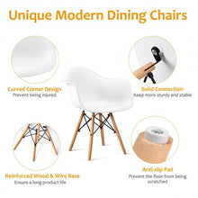 Load image into Gallery viewer, Set of 2 Mid-Century Dining Arm Chairs with Wood Legs