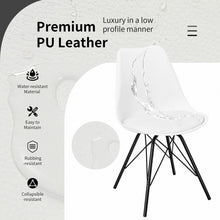 Load image into Gallery viewer, Set of 2 Mid Century Modern Side Chairs with PU Seat-White