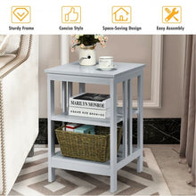 Load image into Gallery viewer, 3-tier Side Table Nightstand with Stable Structure-Gray
