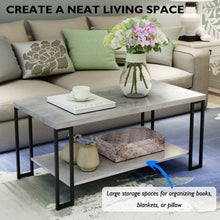 Load image into Gallery viewer, Accent Cocktail Table Coffee Table w/ Storage Shelf-Gray