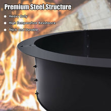Load image into Gallery viewer, 36 Inch Round Steel Fire Pit Ring Liner Wood Burning Insert