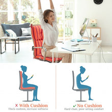 Load image into Gallery viewer, 22" x 44" Tufted Outdoor Patio Chair Seating Pad-Red & Orange