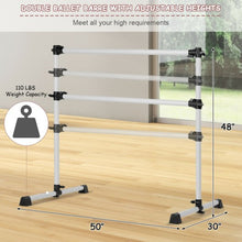 Load image into Gallery viewer, 4ft Portable Height Adjustable Freestanding Ballet Barre-Silver