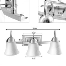 Load image into Gallery viewer, 3-Light LED Bath Vanity Light with Alabaster Glass Dimmable