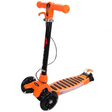 Load image into Gallery viewer, Folding Aluminum 3 LED Light Up Wheels Kids Music Kick Scooter-Orange