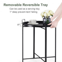 Load image into Gallery viewer, Metal Tray Round End Table Living Room Sofa Side Table
