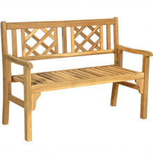 Load image into Gallery viewer, Patio Foldable Bench with Curved Backrest and Armrest