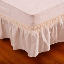 Load image into Gallery viewer, Twin / Full Size Around Bed 14" Elastic Wrap Ruffle Bed Skirt-Beige