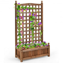 Load image into Gallery viewer, Solid Wood Planter Box with Trellis Weather-resistant Outdoor