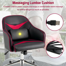 Load image into Gallery viewer, Office Chair Adjustable Height with Massage Lumbar Support-Red