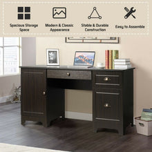 Load image into Gallery viewer, 59" Computer Desk with Drawers & Storage Cabinet-Brown