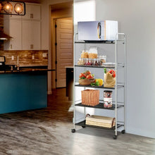 Load image into Gallery viewer, 5 Tiers Shelving Display Rack Rolling Cart