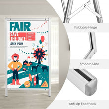 Load image into Gallery viewer, Double-Sided Metal A-Frame Sidewalk Sign Holder Stand Display 24"x36"