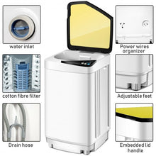 Load image into Gallery viewer, Full-automatic Washing Machine 10 lbs Washer / Spinner Germicidal-Yellow