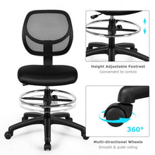 Load image into Gallery viewer, Adjustable Height Mid Back Mesh Drafting Office Chair