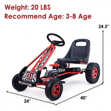 Load image into Gallery viewer, 4 Wheels Kids Ride On Pedal Powered Bike Go Kart Racer Car Outdoor Play Toy-Red
