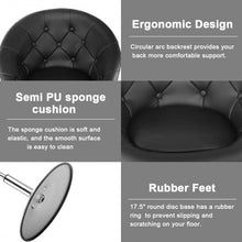 Load image into Gallery viewer, 1 PC Modern Adjustable Swivel Round PU Leather Chair-Black