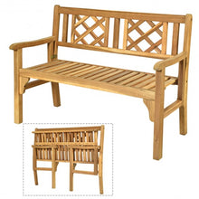 Load image into Gallery viewer, Patio Foldable Bench with Curved Backrest and Armrest