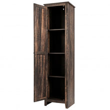 Load image into Gallery viewer, Linen Tower Bathroom Storage Cabinet Tall Slim Side Organizer with Shelf-Walnut