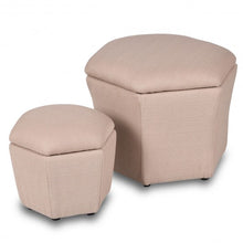 Load image into Gallery viewer, Set of 2 Ottomans Seat Storage Boxes