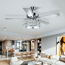 Load image into Gallery viewer, 52" Classical Crystal Ceiling Fan Lamp