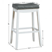 Load image into Gallery viewer, 29" Set of 2 Nailhead Saddle Bar Stools-White