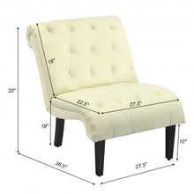 Load image into Gallery viewer, Upholstered Tufted Lounge Chair with Wood Leg-Beige