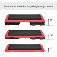 Load image into Gallery viewer, 43" Height Adjustable Fitness Aerobic Step with Risers-Red