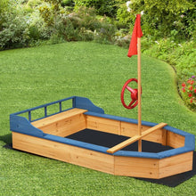 Load image into Gallery viewer, Kids Pirate Boat Wood Sandbox