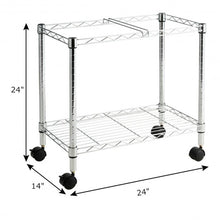 Load image into Gallery viewer, Metal Rolling File Cart for Folder Storage-Silver