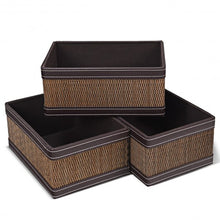 Load image into Gallery viewer, 5 pcs Square Bamboo Hamper Laundry Basket Storage Bin