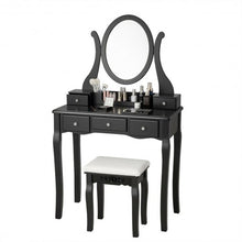 Load image into Gallery viewer, Vanity Set with Removable Makeup Organizer-Black