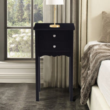 Load image into Gallery viewer, Side Table End Accent Table w/ 2 Drawers-Black