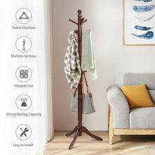 Load image into Gallery viewer, Adjustable Free Standing Wooden Coat Rack-Brown